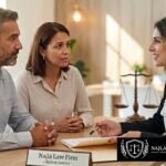Supportive attorney at Najla Law Firm helping a client navigate the asylum process roadmap.